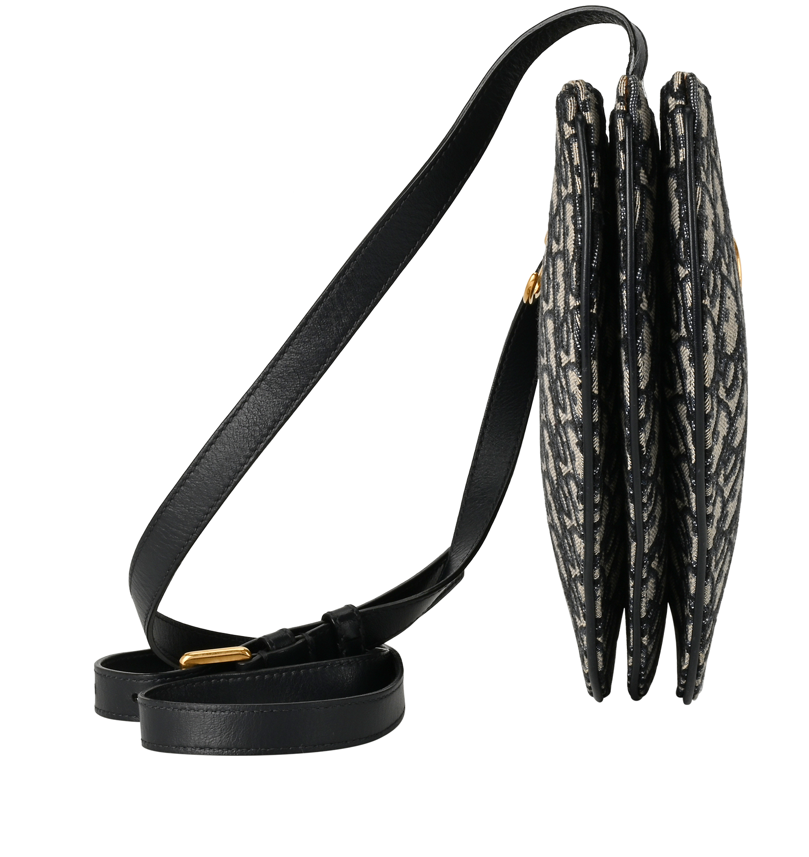 Trio Saddle, &pound;850, Handbags, Beige/Blue, Canvas, Side view